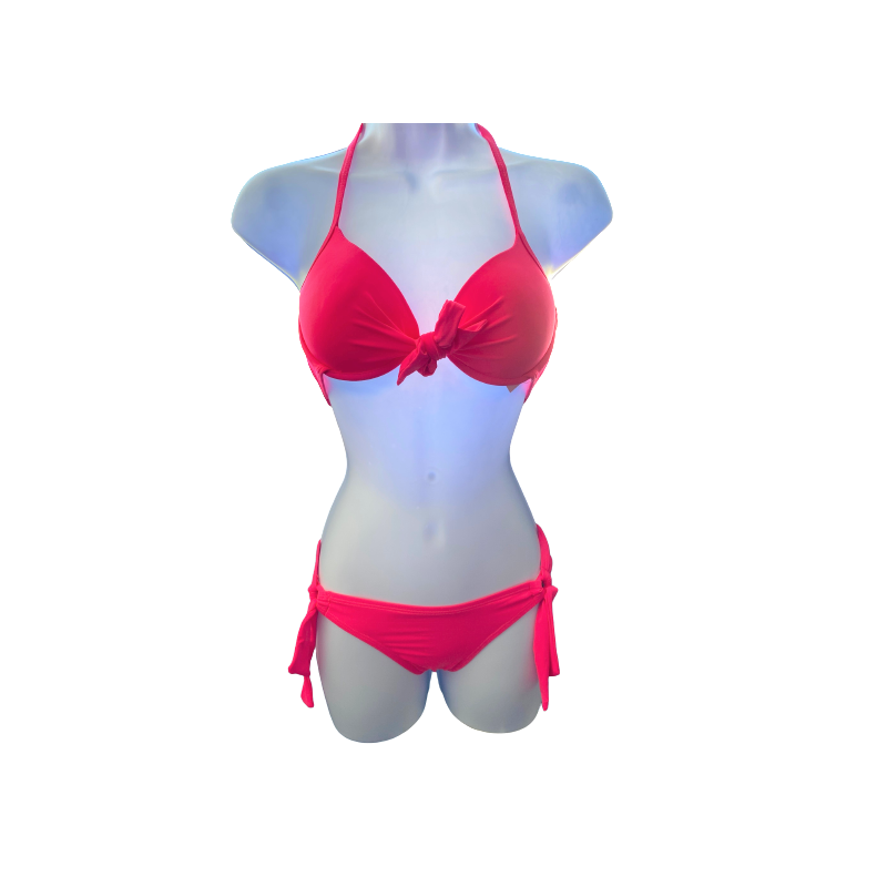 Maillot de bain uni rose, XS