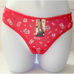 Tanga en microfibre lycra, imprimé floral