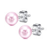 Boucles d'oreilles puces rose, céramique