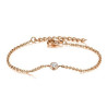 Bracelet acier 316 solitaire or rose