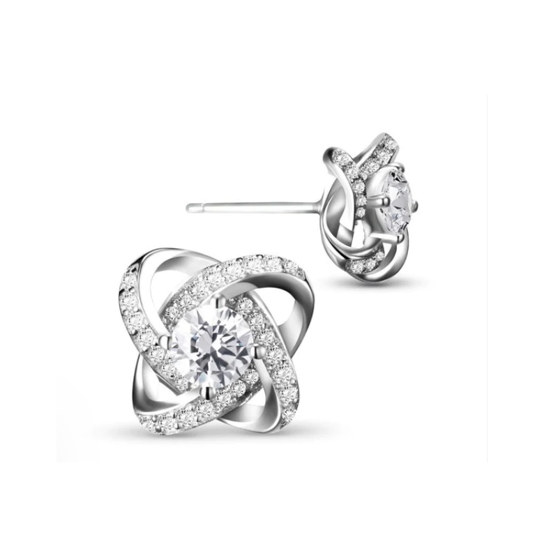 Boucles d'oreilles fleur argent 925