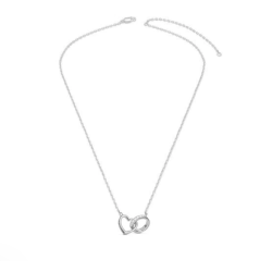 Collier chaîne fine pendentif coeur entrelacé argent 925