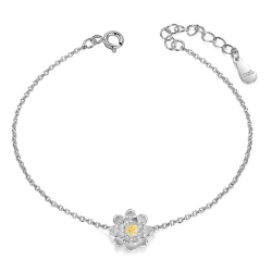 Bracelet fleur de lotus argent 925