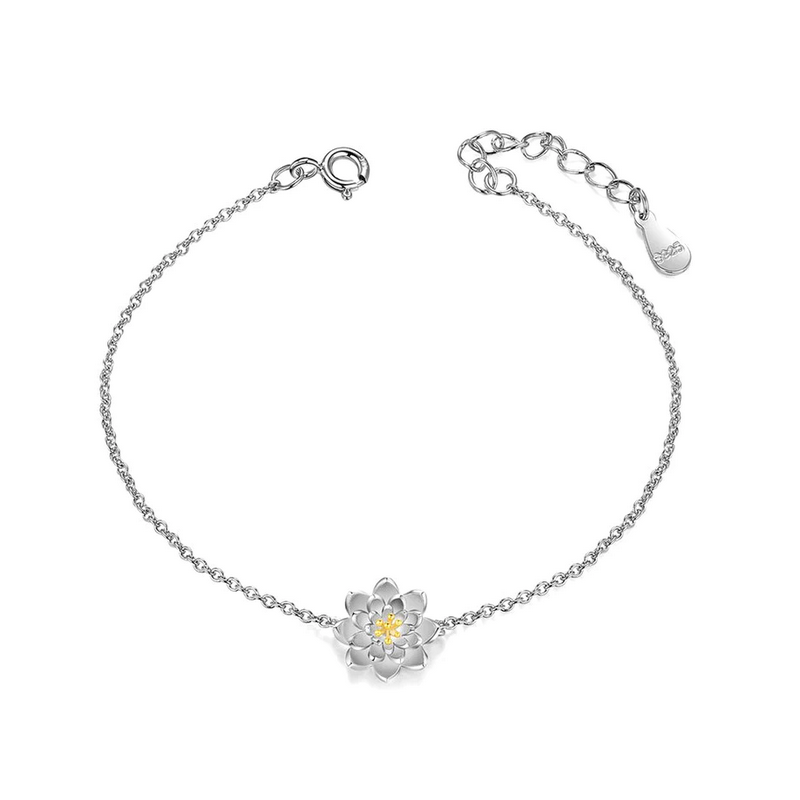 Bracelet fleur de lotus argent 925