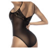 Body noir en dentelle et fine résille, Mapalé